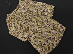 7-IDconcept. 7-IDコンセプト 総柄 チュニック ワンピース size13/マスタードｘ紫ｘ白 ◇■ レディース