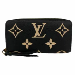 ルイ・ヴィトン(Louis Vuitton) ルイ・ヴィトン 長財布 モノグラム・アンプラント バイカラー ジッピーウォレット M80481 ブラック ベージュレディース