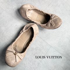 極美品 ルイヴィトン LOUIS バレエシューズ パイソン柄 LVロゴ 37
