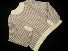 earth music&ecology アースミュージック＆エコロジー ボーダー モックネック ニット セーター sizeF/ベージュｘグレー ◇■ レディース