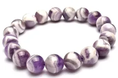 【１点物】くっきり縞模様 ケープアメジスト　11mm　ブレスレット パワーストーン 天然石 _MC5427