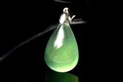 【１点物】シルバー925◇とろみグリーン サーペンティン　22x14mm　ドロップ ペンダントトップ パワーストーン 天然石 _PC9739