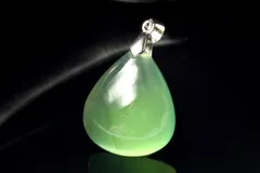 【１点物】シルバー925◇とろみグリーン サーペンティン　21x18mm　ドロップ ペンダントトップ パワーストーン 天然石 _PC9740