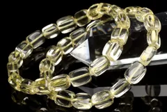 透明感 レモンクォーツ　13-16x10mm　タンブル ブレスレット 1個売り パワーストーン 天然石 _B1564-4