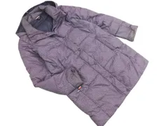 FILA フィラ ヘリンボーン柄 フーディ ダウン コート sizeL/グレー ◆■ レディース