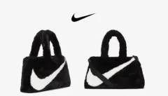 ナイキ フェイクファー トートバッグ ブラック 黒