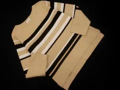 DRESKIP ドレスキップ ボーダー ニット セーター sizeM/ベージュｘ黒 ◇■ レディース