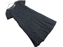 KUMIKYOKU 組曲 ウール混 チェック ワンピース size2/黒ｘ緑 ◇■ レディース