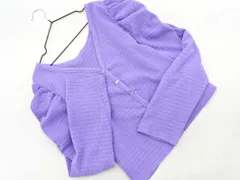 w closet ダブルクローゼット パワーショルダー Vネック カーディガン sizeF/ラベンダー ◇■ レディース