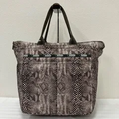 9753　LeSportsac　レスポートサック　大容量　トートバッグ　ハンドバッグ　ビックトート　エコバック　パイソン柄　アニマル　ヘビ　肩がけ
