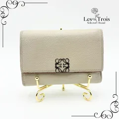 LOEWE ロエベ アナグラム スモール バーティカルウォレット グレージュ 財布 三つ折り 2025-058