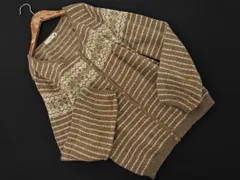 earth music&ecology アースミュージック＆エコロジー ウール混 ノルディック柄 カーディガン アイボリーxモカ ◇■ レディース