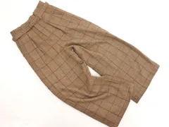 Heather ヘザー ベルト付き チェック ワイド パンツ sizeS/茶 ◇■ レディース