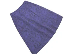 NATURAL BEAUTY BASIC ナチュラルビューティーベーシック 総柄 花柄 Aライン 台形 スカート sizeM/紺ｘ黒 ◇■ レディース