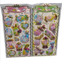 キラキラウォーターインシール　ユニコーンと海の生き物と2種セット