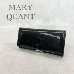 極美品 MARY QUANT エナメル レザー パース がま口 長財布  ブラック  レディース 鞄 _201067