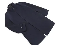 B:MING ｂｙ BEAMS ウール混 チェック スタンドカラー コート sizeL/紺ｘ黒 ◇■ メンズ