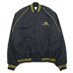 USA製 90年代 Holloway スタジャン XL ブラック ナイロン スナップボタン US企業 刺繍 Great Western Malting Co.