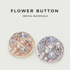 【全3サイズ/2色】レトロ 花びら メタルボタン 6個セット 18mm 20mm 23mm ゴールド シルバー 裏足付き 手芸 裁縫 パーツ リメイク 金属製 シャンクボタン フラワーモチーフ カーディガン コート セーター 華やか DIY ハンドメイド 素材