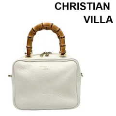 クリスチャンヴィラ CHRISTIAN VILLA  ポシェット 2WAY ショルダー バンブー 竹 ハンドル クロスボディ 白 レザー レディース 6V243のサムネイル
