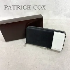 未使用 patrick cox ラウンド ファスナー 長財布 PXMWOPT2-1C エンボスレザー コンビネーション  ブラック×ホワイト 箱付き メンズ 鞄 _201067のサムネイル