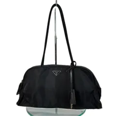 本物保証 PRADA プラダ ハンドバッグ 南京錠 鍵付き ミニサイズ ブラック ナイロン レディース