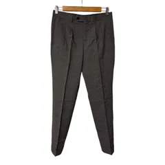  メンズ 100%ウール 2プリーツ スラックス グレー ダブル仕上げ  2000003388745【MN27】