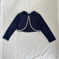 美品 WILL MERY ウィルメリー 女の子 子供用 ボレロ カーディガン 130㎝ ネイビー ホワイト お花 レース おしゃれ かわいい 発表会 結婚式 セレモニー フォーマル 入園式 卒園式 入学式
