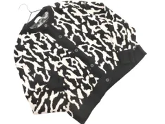 PAGEBOY ページボーイ 総柄 ニット カーディガン sizeF/白ｘ黒 ◇■ レディース