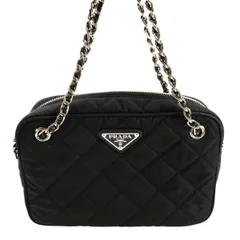 PRADA プラダ TESSUTO IMPUNTU キルティング ショルダーバッグ ハンドバッグ 2Way ブラック 管理番号：10983