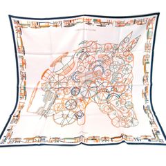 FENDI フェンディ スカーフ シルク バンドゥ ズッカ 花柄 ブルー 管理