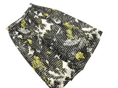 INED イネド 総柄 チェック フレア スカート size9/白ｘ黒x黄 ◇■ レディース