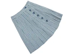 any SiS エニィスィス ウール混 千鳥柄 プリーツ スカート size3/白ｘ緑 ◇■ レディース