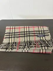 Burberry バーバリー　イングランド製　マフラー　カシミヤ100% グレー　ノバチェック