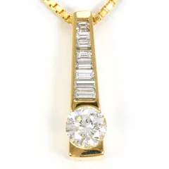 K18YG ネックレス ダイヤモンド 0.58 ct ダイヤモンド 0.29 ct 鑑別書 総重量約6.4g 約40cm