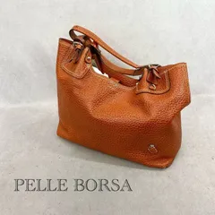 PELLE BORSA レザー トート バッグ 肩掛け 鞄  ブラウン  レディース 鞄 _201067