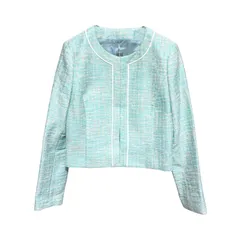 【タグ付き】ANAYI アナイ ノーカラーツイードジャケット 38 ミントグリーン フランス生地 日本製 春ジャケット フォーマル セレモニー ANAYI Jacket