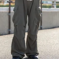 新品未使用 WEGO ウィゴー ナイロンカーゴパンツ カーキ Mサイズ SK24SP12-M0002 韓国ファッション プチプラ ストリート シーズンレス 管理番号：429-600