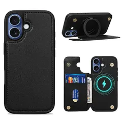 【新品】 Shlybaay iPhone 17 用 ケース 背面 手帳型 MagSafe対応 スタンド機能 いPhone 17 対応 背面ケース マグセーフ 手帳型ケース ICカード収納 ワイヤレス充電 360度回転 アイフォン 17 用 スマホケース カバー