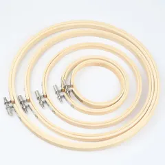 刺繍枠 セット 13cm/17cm/20cm/23cm/26cm 円形 5個セット 刺しゅう枠 木製 クロスステッチツール 刺繍ツール 5サイズ 刺繍フープセット 手芸用品 MOMI