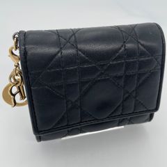 正規品 Dior Lady Dior ジップカードホルダー 黒 - メルカリ