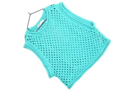 ZARA ザラ かぎ編み ニット ベスト sizeM/青緑 ◇■ レディース