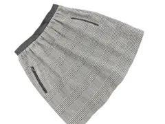 EPOCA エポカ 千鳥柄 タック Aライン 台形 スカート size38/白ｘ黒 ◇■ レディース