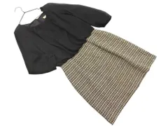 NATURAL BEAUTY BASIC ナチュラルビューティーベーシック ツイード ドッキング ワンピース sizeS/黒 ◇■ レディース