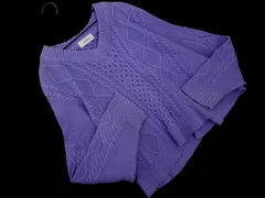 Mila Owen ミラオーウェン Vネック ケーブル編み ニット セーター size0/紫 ◇■ レディース