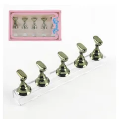 ネイルチップスタンド 磁気 ネイルスタンド ネイルチップスタンド ネイル練習スタンド アクリルマニキュア工具 ハンドネイルエクササイズペデスタル ネイルホルダー ネイルチップ台座 初心者向け (1個 グリーン）