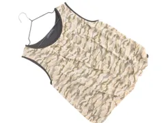 TOMORROWLAND トゥモローランド シルク混 迷彩 ノースリーブ カットソー size38/黒ｘベージュｘカーキ ■◆ レディース