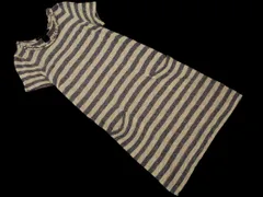 MARC BY MARC JACOBS マークバイマークジェイコブス ボーダー カット ワンピース sizeXS/ベージュｘ紺 ■◆ レディース