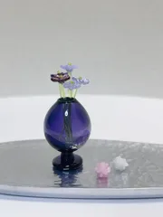 Chiccha-Kabin  グラス風　小さなガラス花瓶  一輪挿し  ハンドメイド 透明 ミニガラス花瓶 シンプル  インテリア 小さな一輪挿し 和風  ギフト 置物