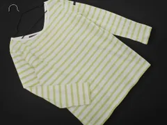 Le minor ルミノア ボーダー カットソー size2/白ｘ黄緑 ■◇ レディース